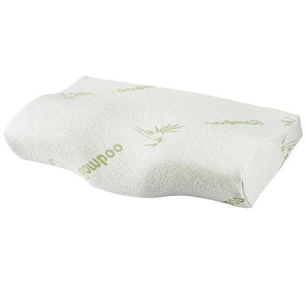 Bamboo Memory Foam Sleep Pillow Contoured Cervical Orthopedic Pillow Neck Breath Pillow
