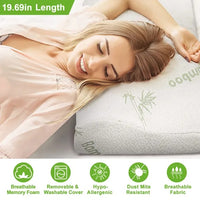 Bamboo Memory Foam Sleep Pillow Contoured Cervical Orthopedic Pillow Neck Breath Pillow