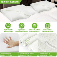Bamboo Memory Foam Sleep Pillow Contoured Cervical Orthopedic Pillow Neck Breath Pillow