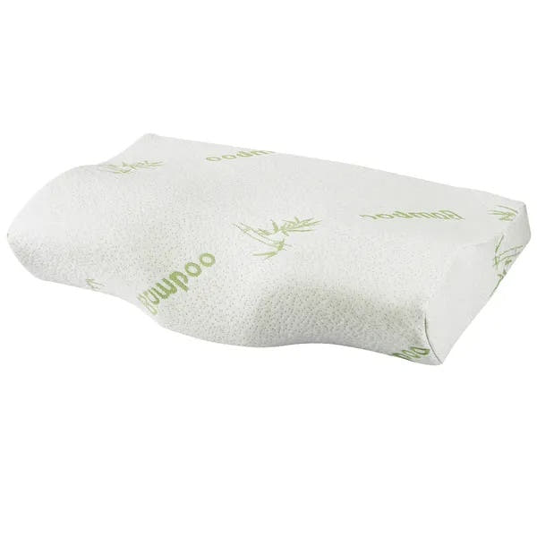 Bamboo Memory Foam Sleep Pillow Contoured Cervical Orthopedic Pillow Neck Breath Pillow
