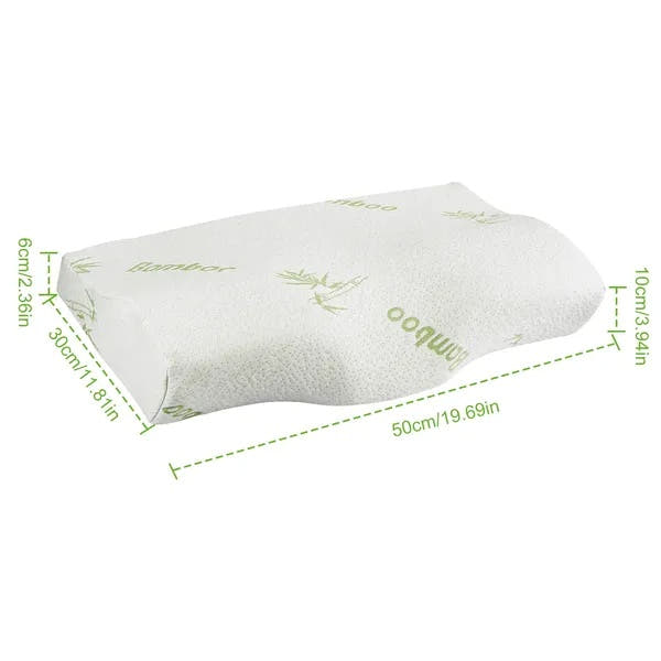 Bamboo Memory Foam Sleep Pillow Contoured Cervical Orthopedic Pillow Neck Breath Pillow