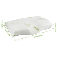 Bamboo Memory Foam Sleep Pillow Contoured Cervical Orthopedic Pillow Neck Breath Pillow