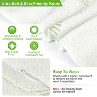 Bamboo Memory Foam Sleep Pillow Contoured Cervical Orthopedic Pillow Neck Breath Pillow